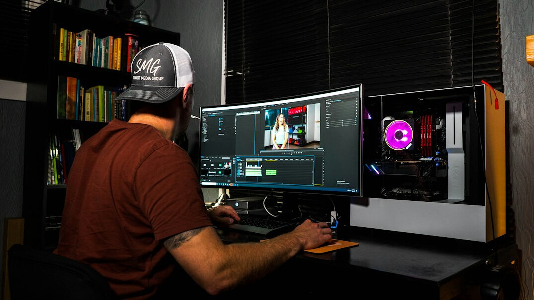 video editor working on timeline